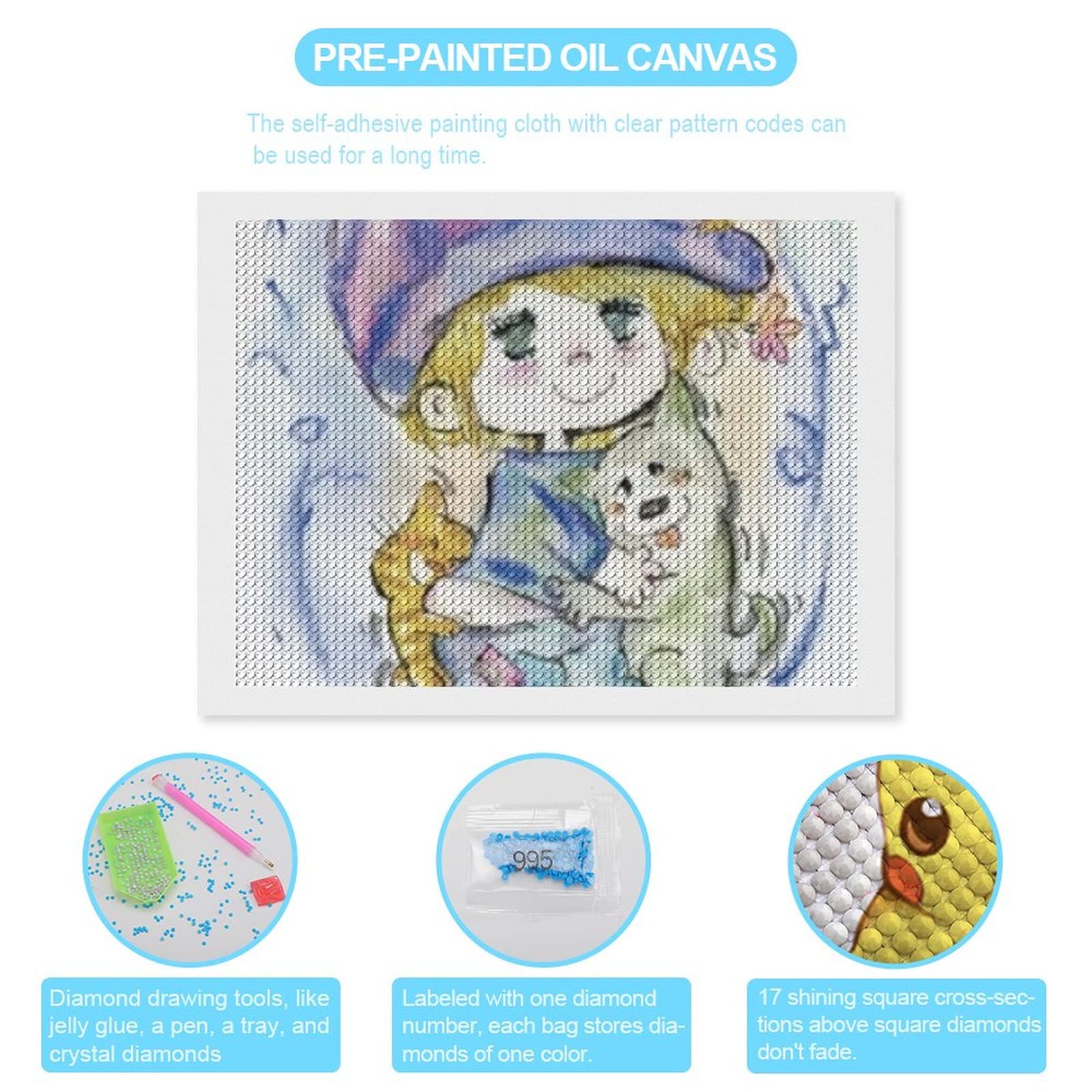 Amazon | 水森亜土 有名な絵 (1) アニメ 5D ダイヤモンドアート ビーズ