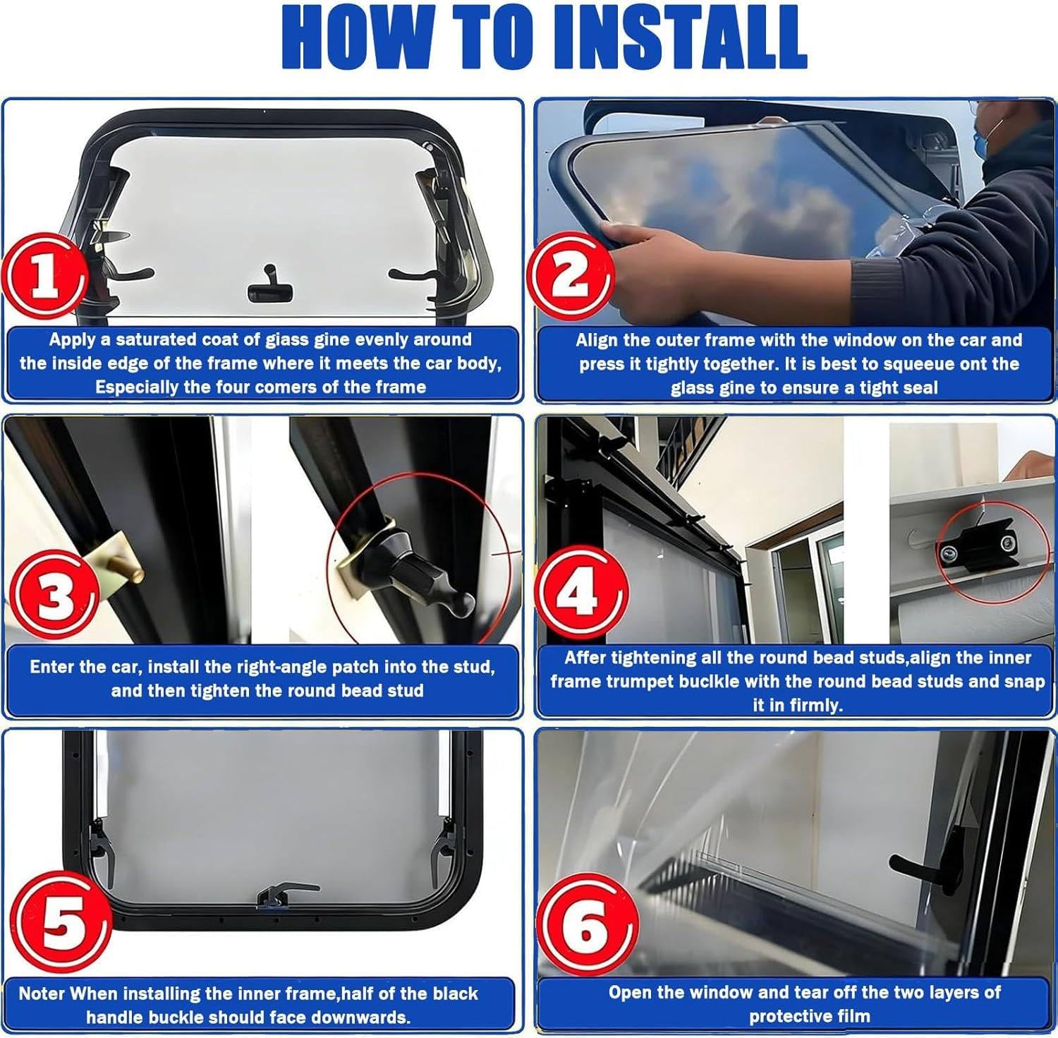 Clarobas Ventanas Autocaravanas, Escotilla Ventilación Techos Autocaravanas Y Caravanas, Claraboya Techo Furgoneta Camper, Con Toldo Y Mosquitera, Para Autocaravana, Caravana, Camper 500*500mm