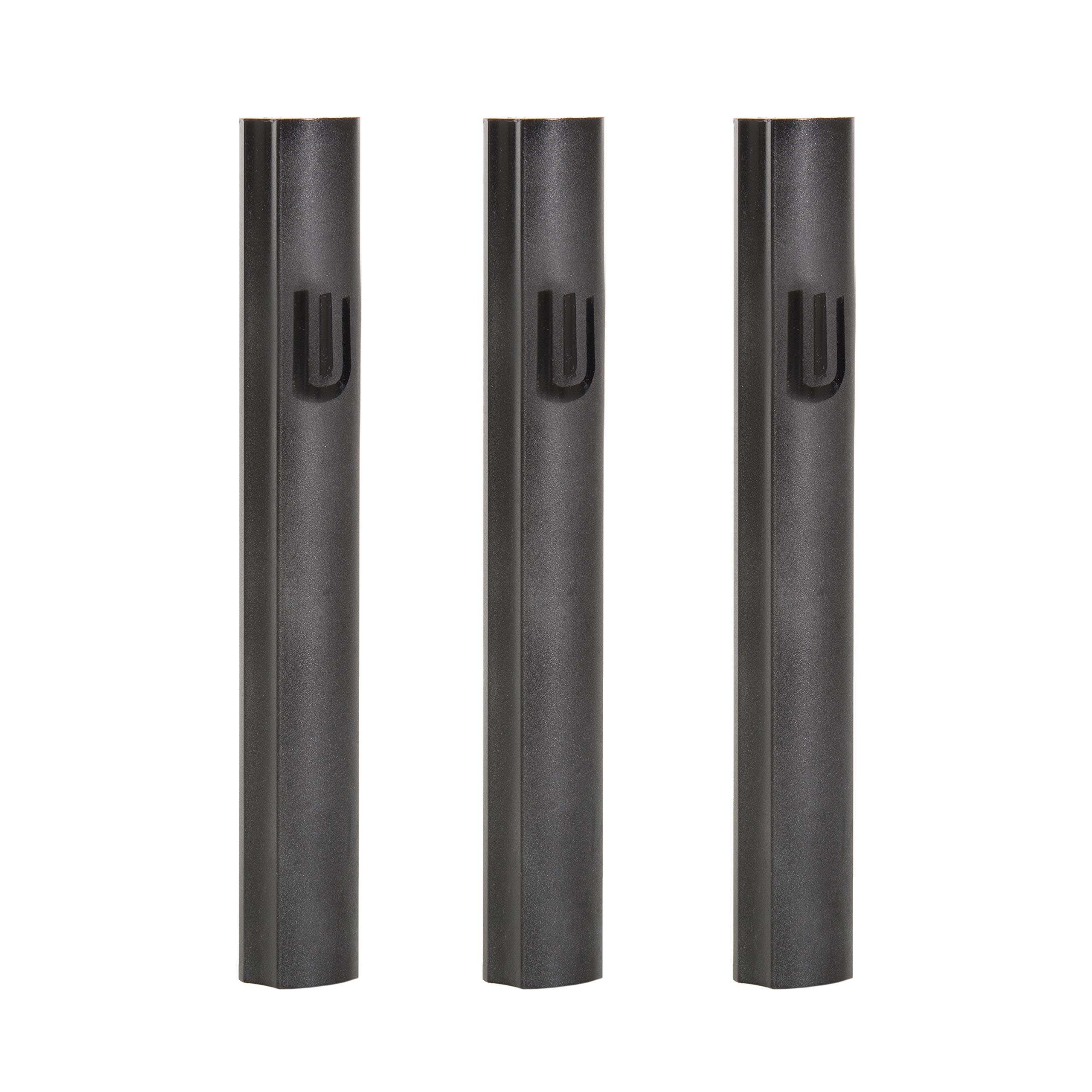 Masoret Black 3-Piece Aluminum Door Mezuzah Cases: Special Profile, No Holes, 3-Inch 7Cm Hebrew Parchment Scroll Holder Boxes