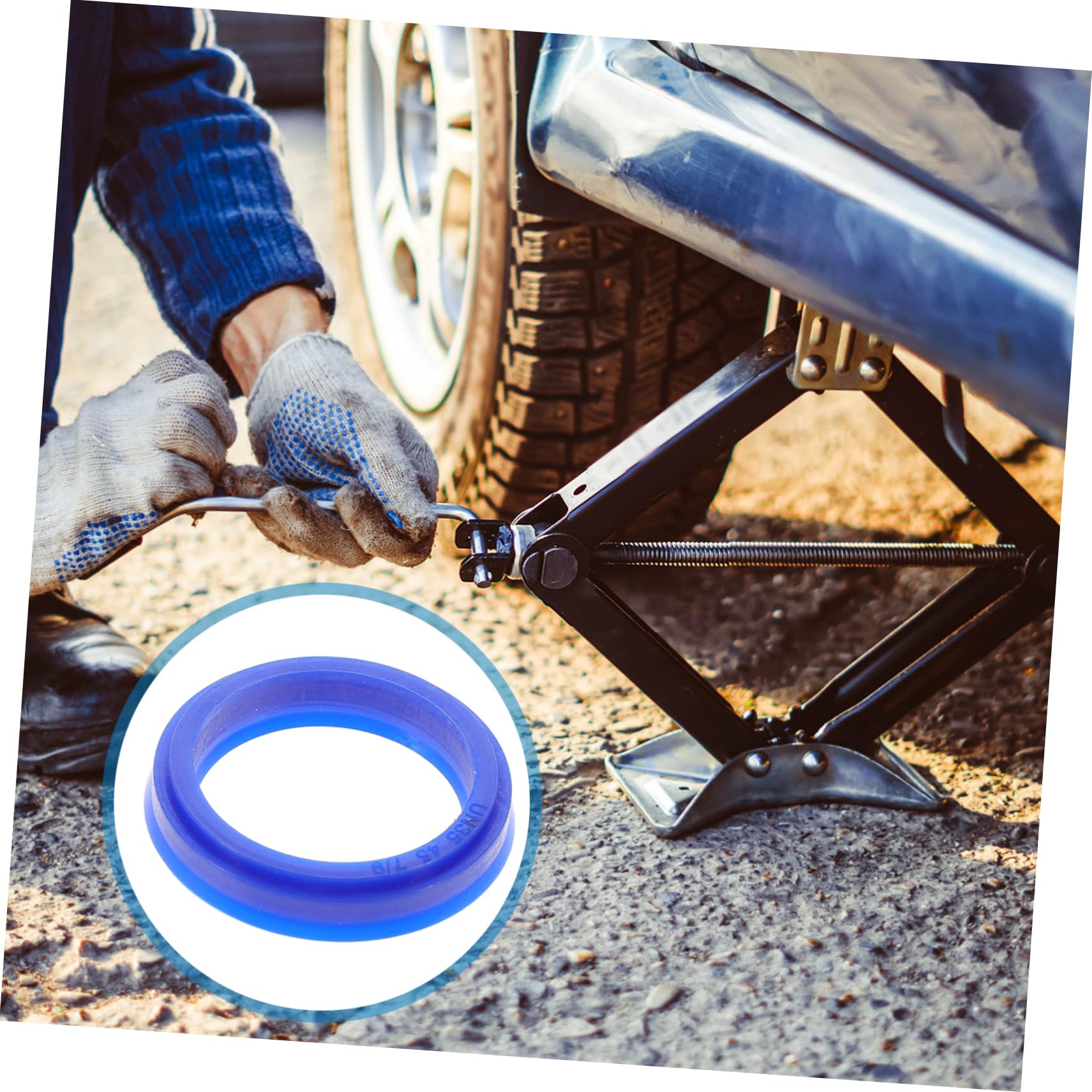 Generico 1 Pezzo 4 10 Paraolio Del Martinetto Cric Per Auto Elettrica Guarnizione Della Macchina Del Caffè Maniglia Del Martinetto Per Bottiglia Martinetto Idraulico Per Auto Blue Plastica