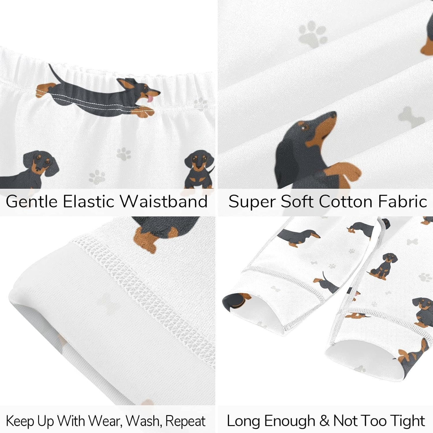vvfelixl Baby Pants Sets Black Dachshund Long Haired Short Sleeve Baby Clothes for Boys Girls 0-24M