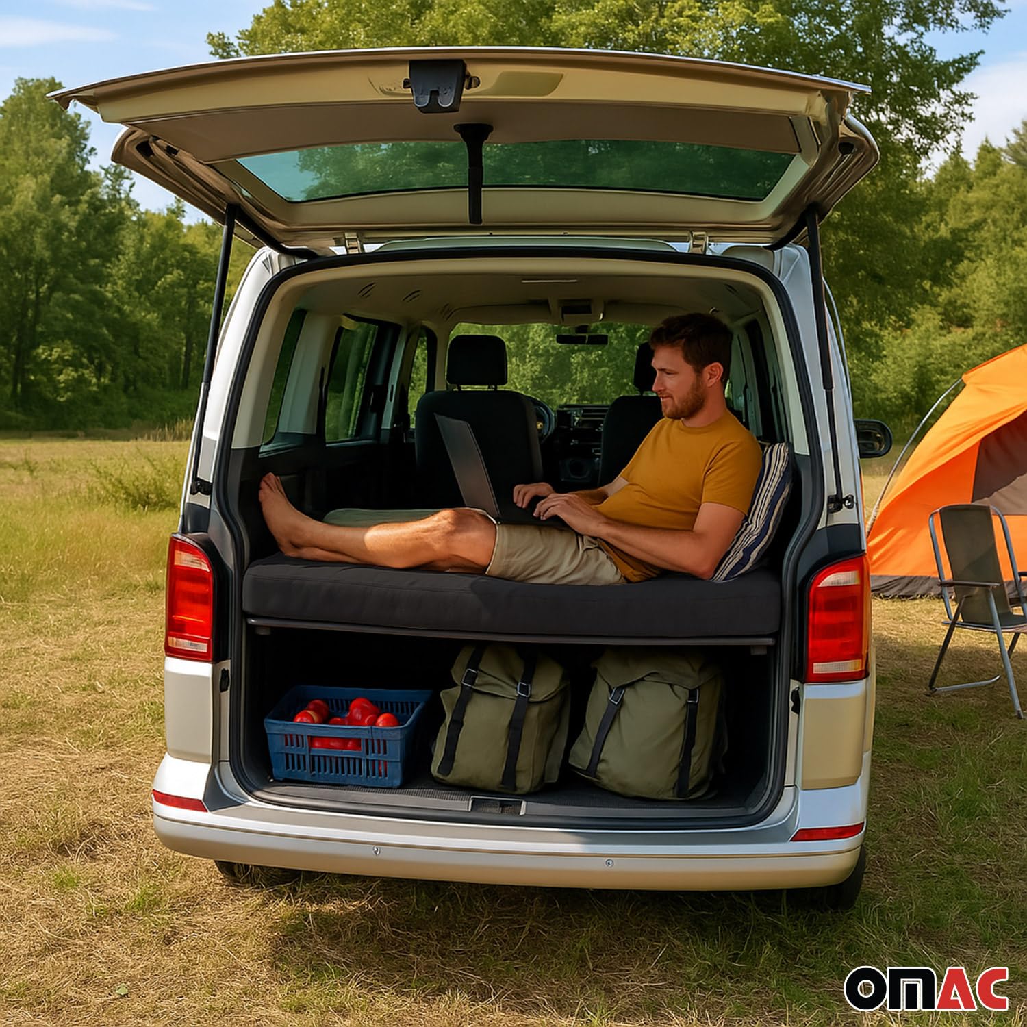 OMAC Klappmatratze Multiflexboard Set Konsolen kompatibel mit VW T5 T6 T6.1 Multivan 2003-2024