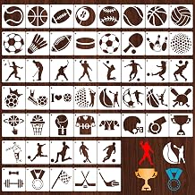 50 Pcs Small Stencils for Painting on Wood 3 x 3 Inches Reusable Stencil Crafts Drawing Templates Holiday Wall Paper for DIY Scrapbook Rock Sport