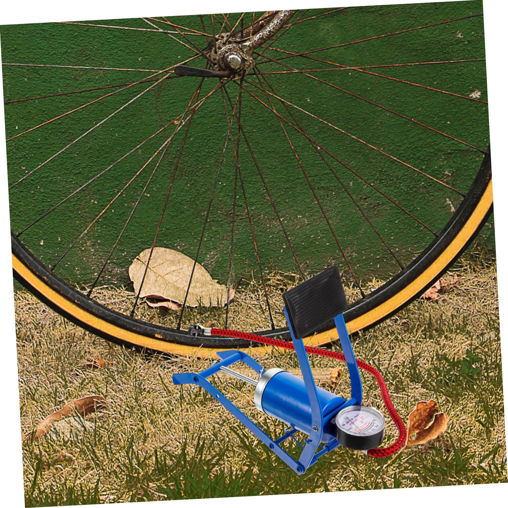 POPETPOP Hochdruck-fußpumpe Reifeninflator Fahrradpumpen Für Fahrräder Pumpbike Reifenpumpe Luft Pumpe Für Den Zyklus Standpumpe Für Fahrradreifen Aktivierte Standpumpe Eisen Blue