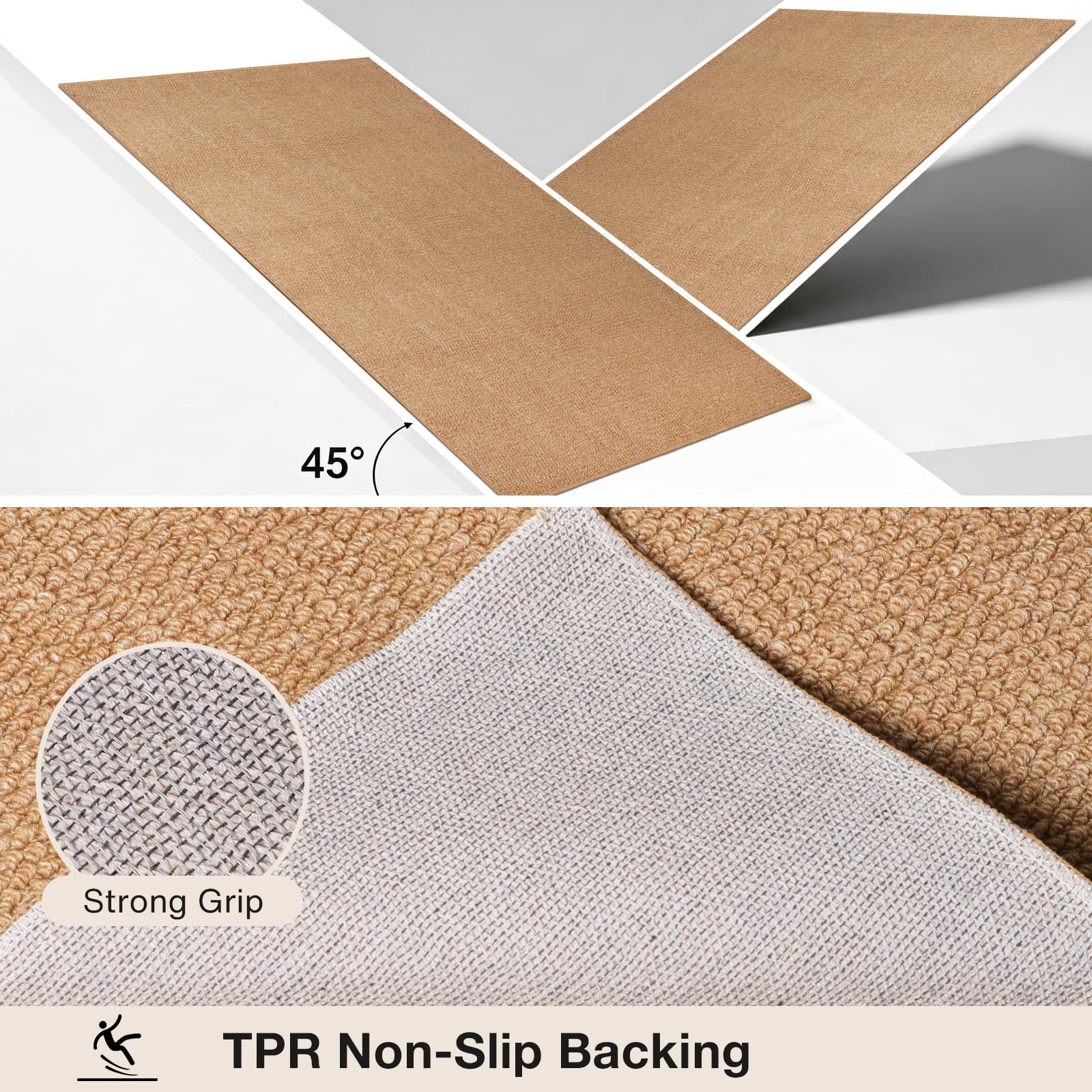 Ultra Thin Dirt Trapper Door Mat Indoor,Non-Slip 36" x 60" Porte and Hall Mat, Low Profile Front Indoor Mats for Dogs Paws, Large Absorbent Back Door Mats,Machine Washable Entryway Rugs, Camel Natural — Amazon image 6