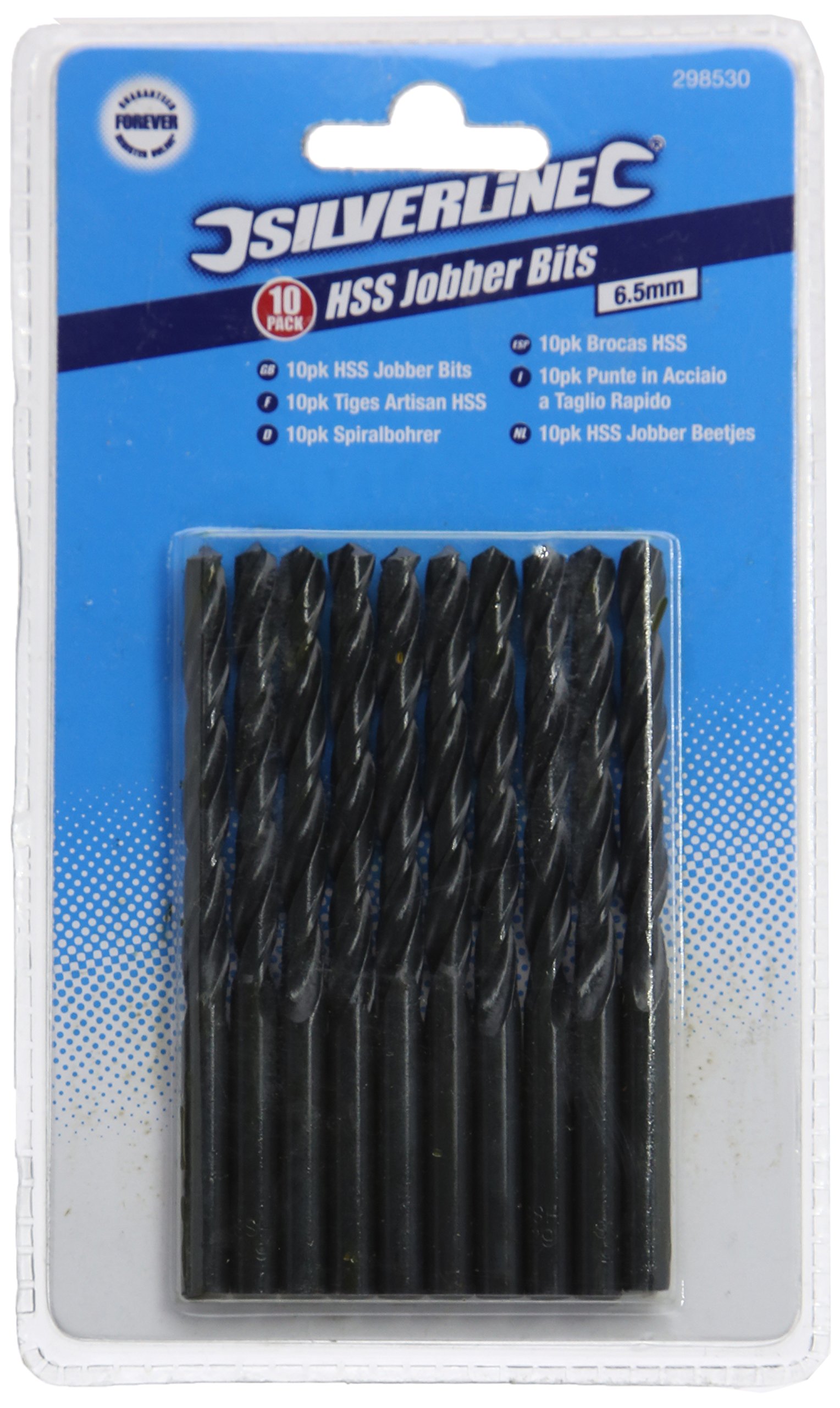 Silverline White 298530 Metric Hss Jobber Bits 6.5 Mm - Pack Of 10