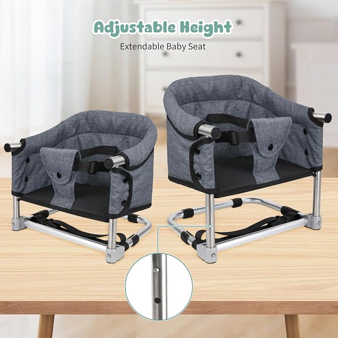 Asiento Elevador Portátil 3-en-1 para Niños Gris miniatura 3