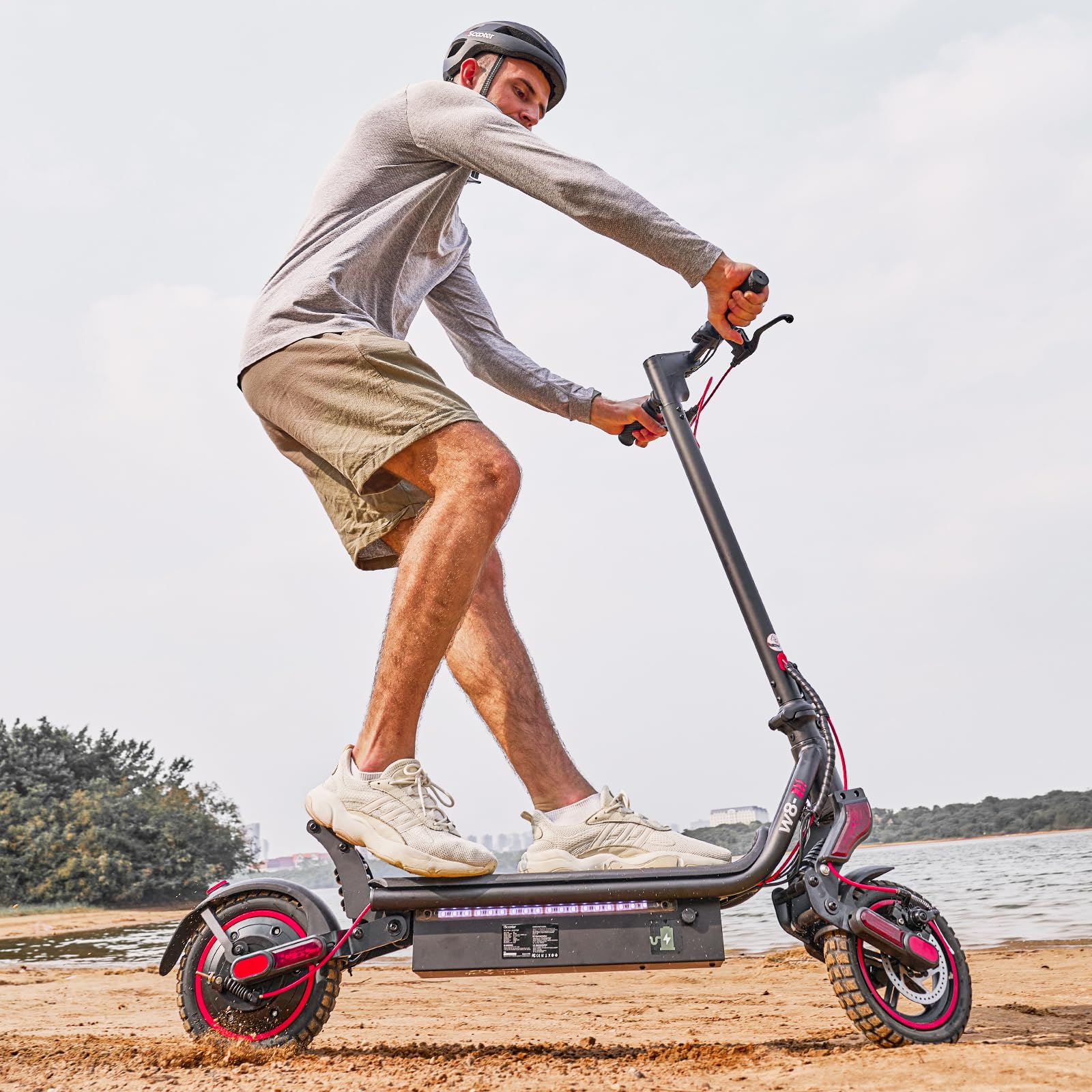 iScooter W8 Trottinette Électrique Adulte,Autonomie 45km,Trottinette Électrique Pliable Tout-Terrain avec Pneus Antidérapants,Suspension à Ressort,Écran LCD,Application Mobile