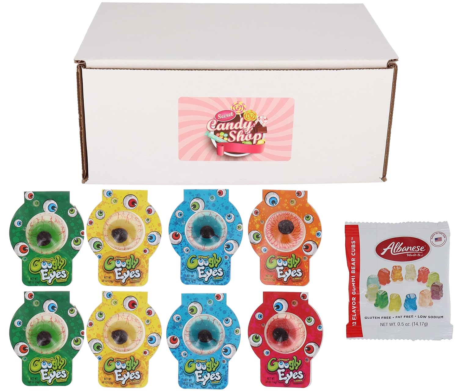 Gummy Googly Eyes Candy Gummies Variety Pack (Green Apple