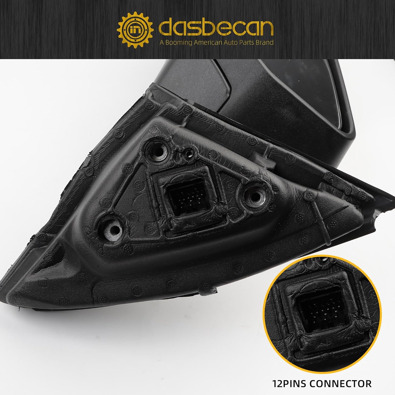 Dasbecan Left Driver Side Mirror Compatible with Chevy Impala 2014-2020 Manual Folding Power Glass Heated with Turn Signal Puddle Light Memory Replaces 22936937PFM Chrome 12Pins