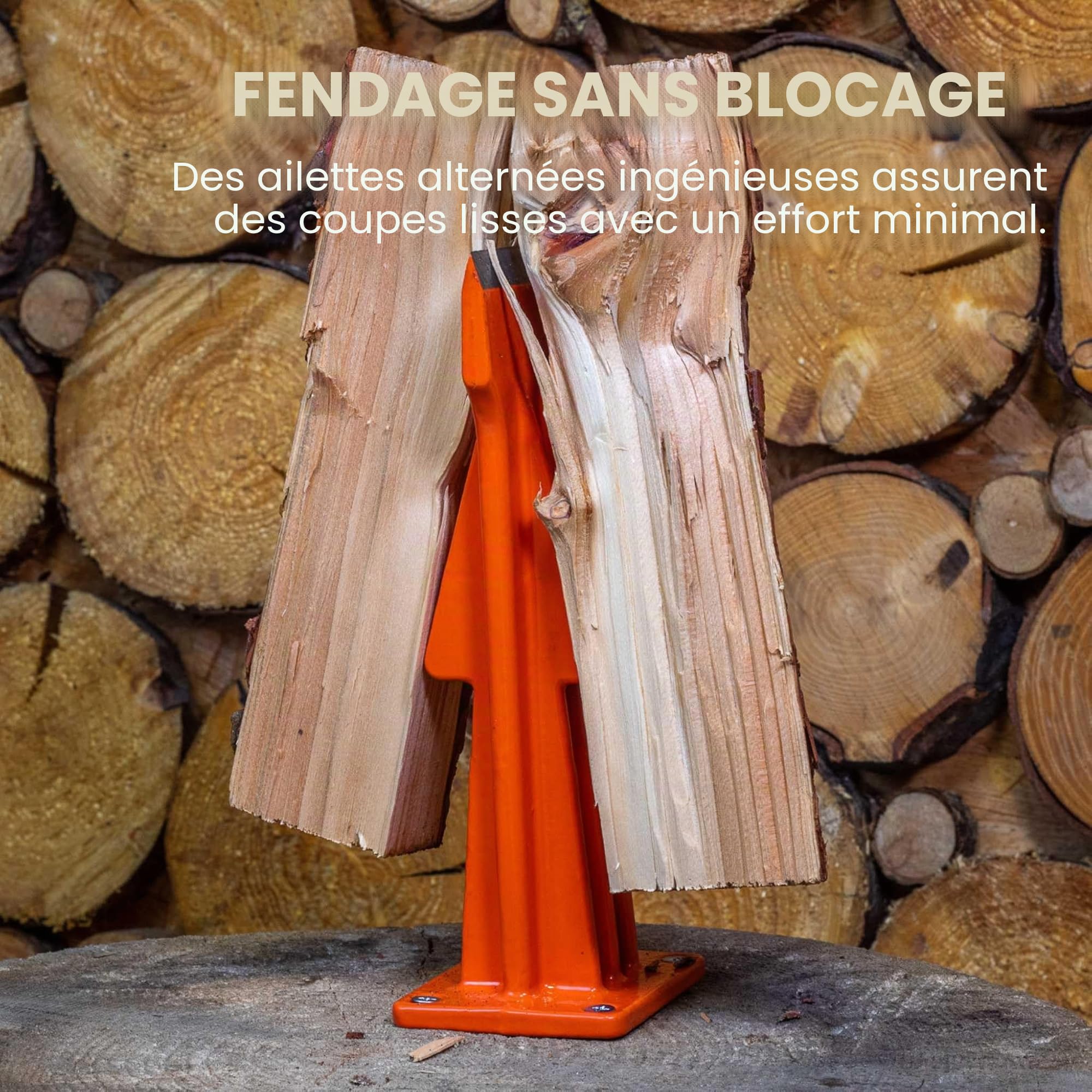 FM9LS Fendeur manuel de bûches de 22,9 cm monté sur la base – Fendeur de bois de chauffage et de petit bois – Léger, portable et sûr pour fendre le bois efficace et précis – Aucune alimentation