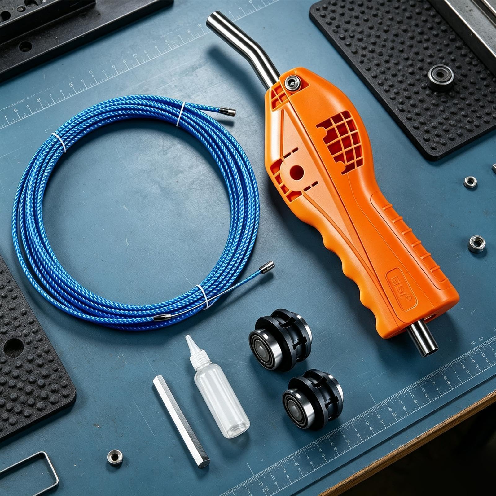 Herramienta de enhebrado de cable con mango ergonómico para electricista