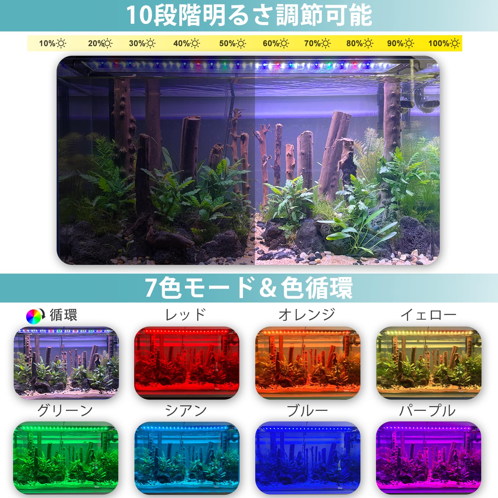 Amazon.co.jp: 水槽 ライト ledライト 水槽 照明 アクアリウムライト 3