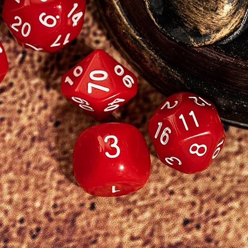 Vista 49 de Juego completo de 15 dados poliédricos DND D3-D100 con bolsa de dados de ojo de dragón, dados D100 para Calabozos y Dragones, juegos de mesa RPG