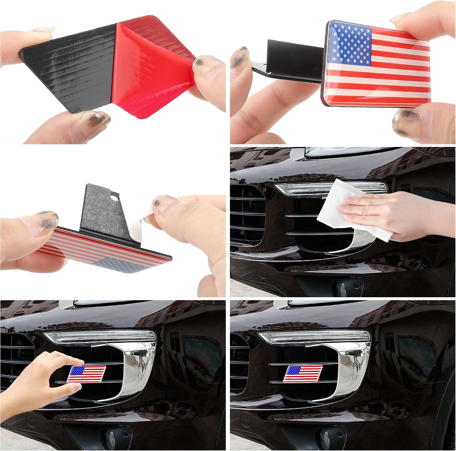 3D Car Emblem Stickers for Car Decor,Unique British Flag Front Grill Emblem Grill Badge for Front Fender,Door,Bumper,Badges Decals with L Shaped Mounting Bracket (Germany Flag 1)