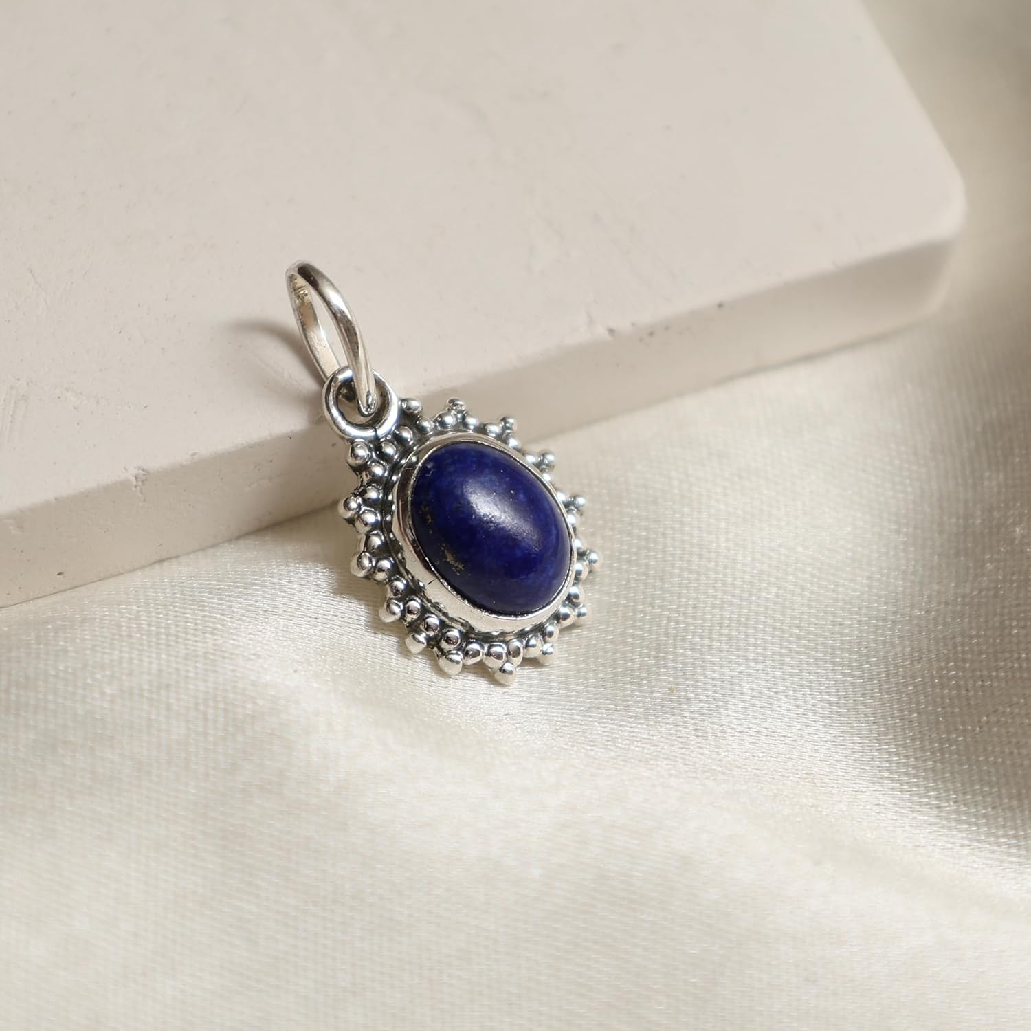 Genuine 10 x 8 mm Gemstone Oval Oxidised Sterling Silver Pendant Western Jewelry Gemstone Pendant Fashion Jewelry For Women - Image 7