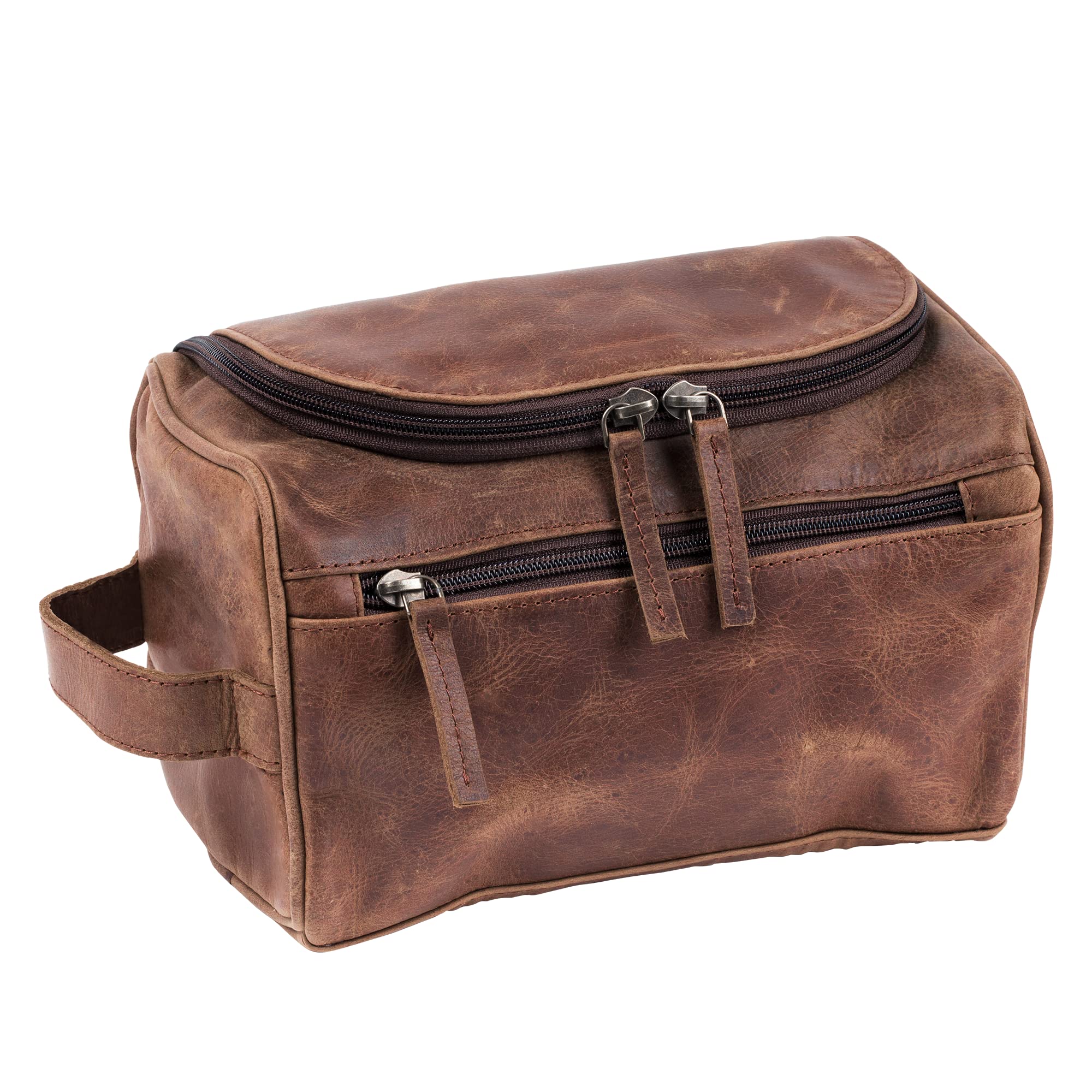 Leather Toiletry Bag For Men Women Dopp Kit Mens Hanging Toiletry Bag