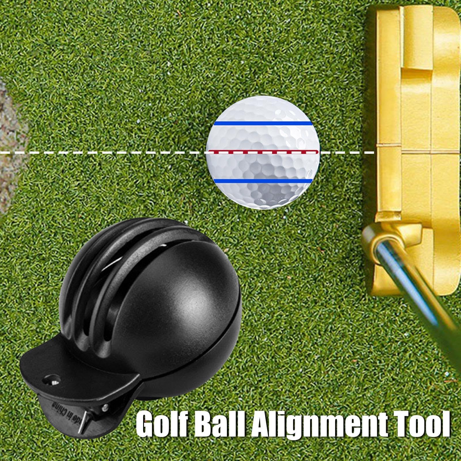 Golf Ball Marker Stencil, Golf Ball Alignment Tool Liner Ball Marking Clip With 2 Pieces Marker Pen, ABS Golf Marker Template - Image 2