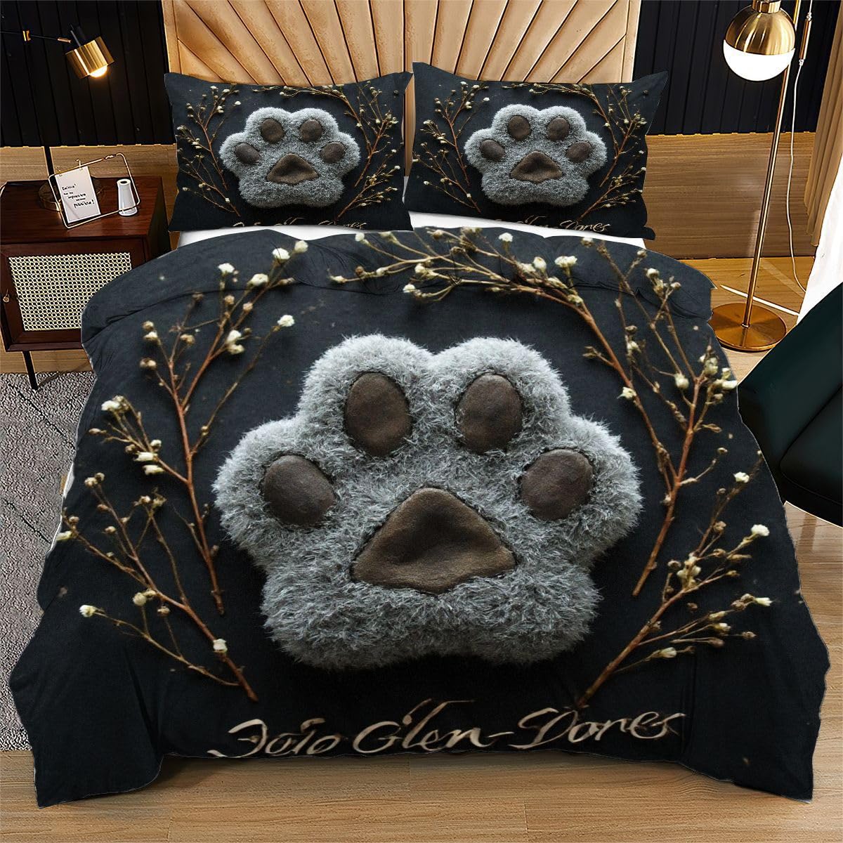 Funda edredón de gato negro para dormitorios juveniles modernos