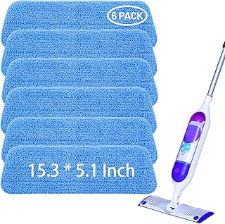 Reusable Mop Pads Compatible with Swiffer PowerMop, Mop Refills Mopping Pads Refills Microfiber Mop Pads for Spray Mop Floor Mop Pads Refills Reusable Washable Pads for Floor Cleaning(6 Pack)