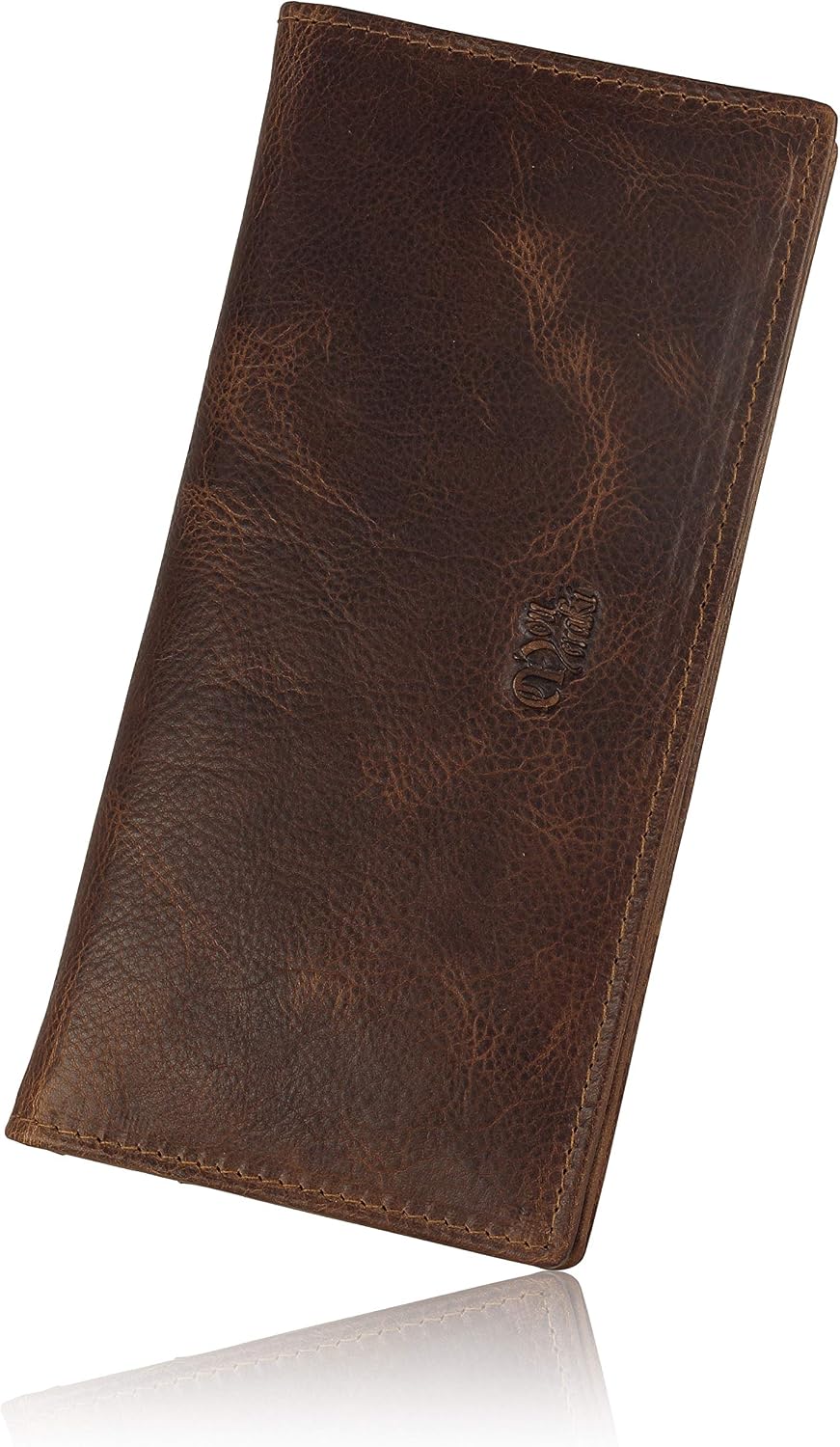 RFID Blocking Mens Genuine leather Bifold Long Wallet image 5