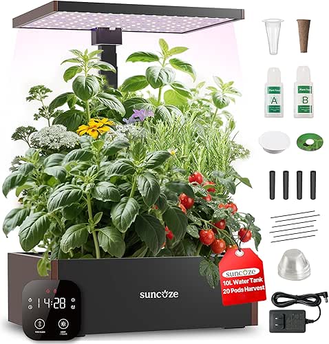 SUNCOZE 20 Pods Hydroponics Growing System Kit, Indoor Herb Garden