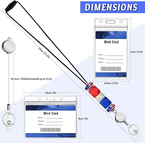 Miniatura 2 de KAPTRON - Cordón retráctil con soportes para insignias, lindo cordón para profesores para tarjetas de identificación y llaves, cordón de silicona
