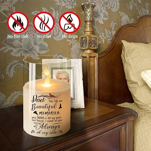 Miniatura 5 de Vela conmemorativa LED de cera real sin llama con temporizador, vela de condolencia por la pérdida de un ser querido, regalo de recuerdo (6 x 4