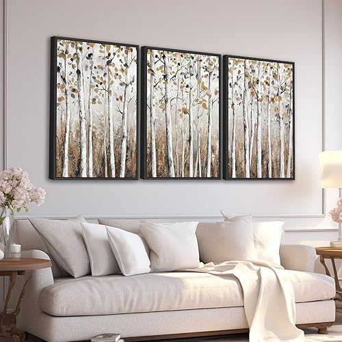 Miniatura 14 de Arte de pared botánico enmarcado grande – Decoración de pared de hojas de eucalipto de 16 x 24 pulgadas, juego de 3 impresiones de pintura de vida