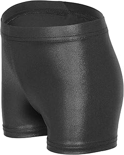 iLover Solid Color Girls'Sparkle Dance and Tumbling Athletic Gymnastics Shorts