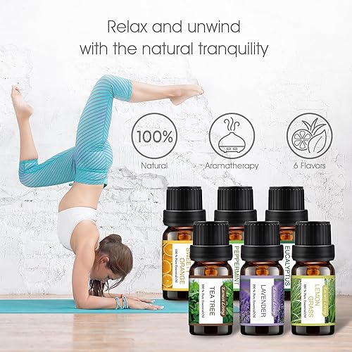 Miniatura 4 de Earnest Living Difusor de aceite esencial, difusor de cerámica blanca, temporizador de 3.4 fl oz, luces nocturnas y función de apagado automático,