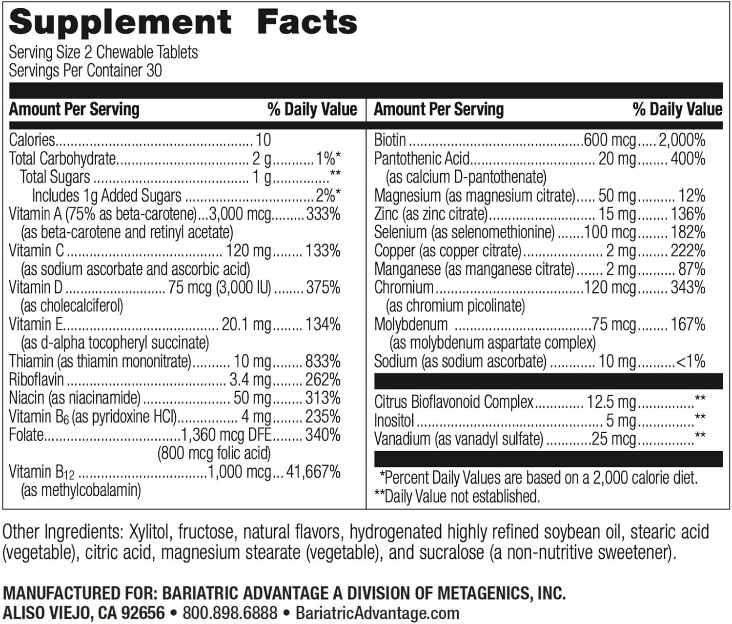Bariatric Advantage Chewable Essential Multivitamin Without Iron - 200 DV of Key Nutrients - Trace Mineral Support* - Multivitamins for Bariatric Patients - Berry - 60 Count - Image 4