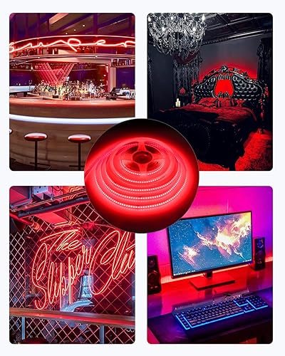 Miniatura 3 de ALITOVE Tira de luces LED COB de 16.4 pies, regulable, flexible, brillante, con control remoto RF, 1260 LED, tiras de iluminación LED adhesivas