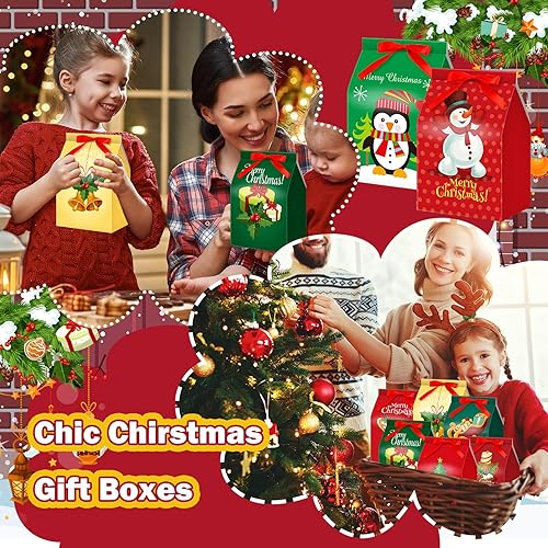 Miniatura 7 de 100 cajas de regalo de papel de Navidad, cajas pequeñas de regalo de Navidad, cajas de dulces de Navidad para regalo de Navidad, cajas de regalo en