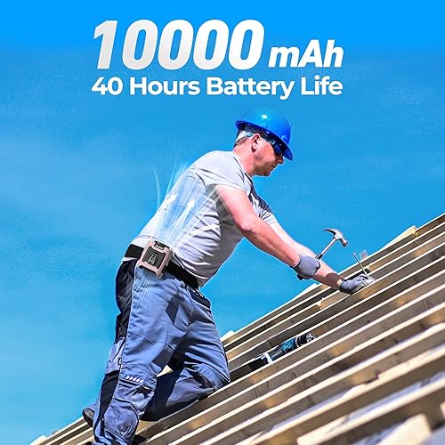 Miniatura 2 de AMACOOL Ventilador de cintura portátil con clip, tiempo máximo de trabajo de 40 horas, ventilador de camisa recargable de 10000 mAh con luz, 16000