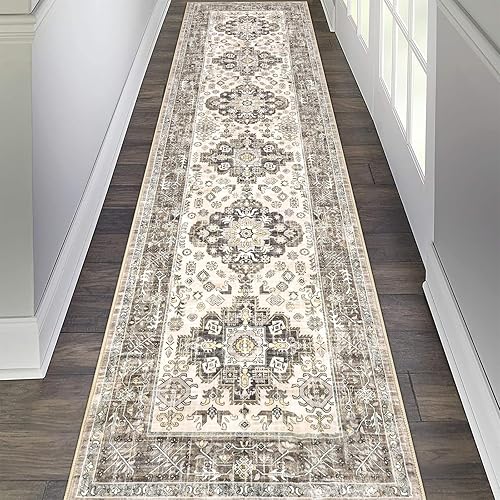 Miniatura 8 de Pauwer Alfombra de pasillo antideslizante y lavable, alfombra de área de cocina, alfombra de lavandería para sala de estar, dormitorio, pasillo,