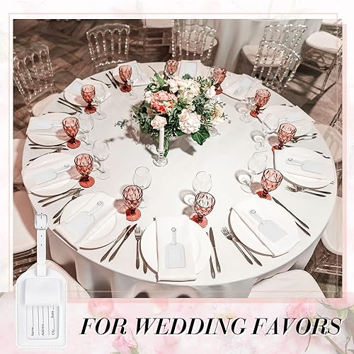 Vista 6 de 30 etiquetas de cuero para maleta, etiquetas de viaje para equipaje, mochila de viaje, regalos de boda, mujeres, hombres, adultos, niños, a granel