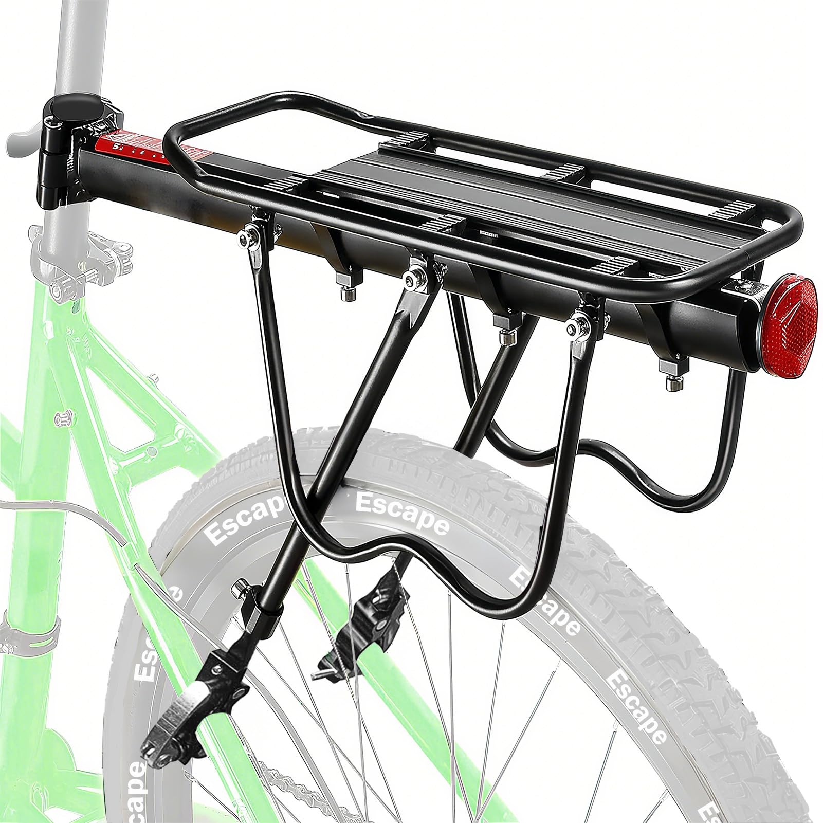 Fahrradträger hinten, 50 kg Kapazität, Schnellentriegelung, mit Kotflügel und Reflektor, robuster Gepäckträger für die Rückseite des Fahrrads, passend für 24-29 Zoll Räder