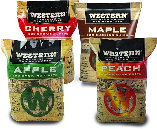 Productos Western de calidad superior para barbacoa juego de 4 astillas para ahumar