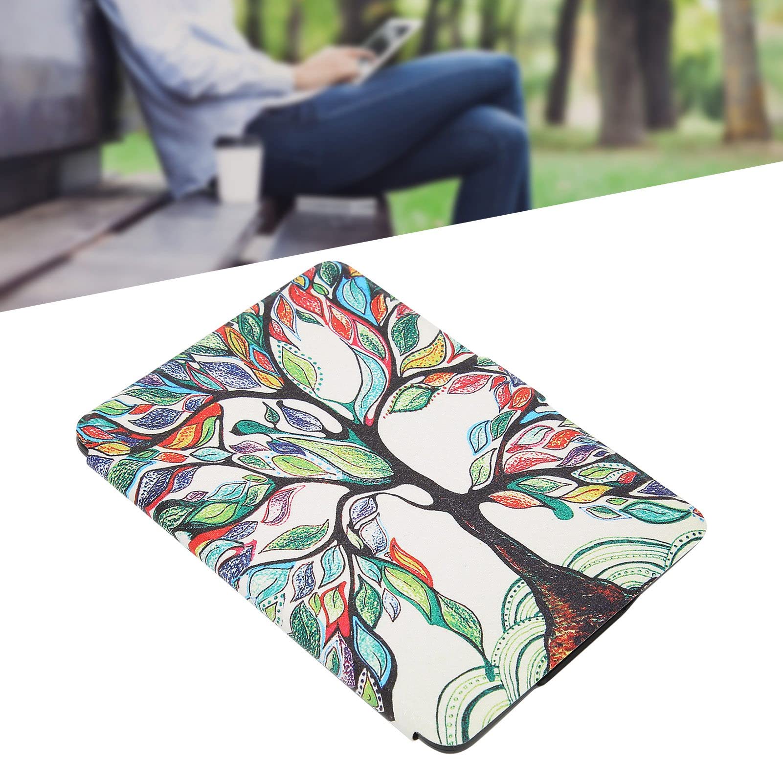 CHICIRIS Funda protectora de piel sintética para lector electrónico Paperwhite123, diseño elegante para entusiastas de la lectura, ligera y portátil para cualquier lugar (árbol del amor)