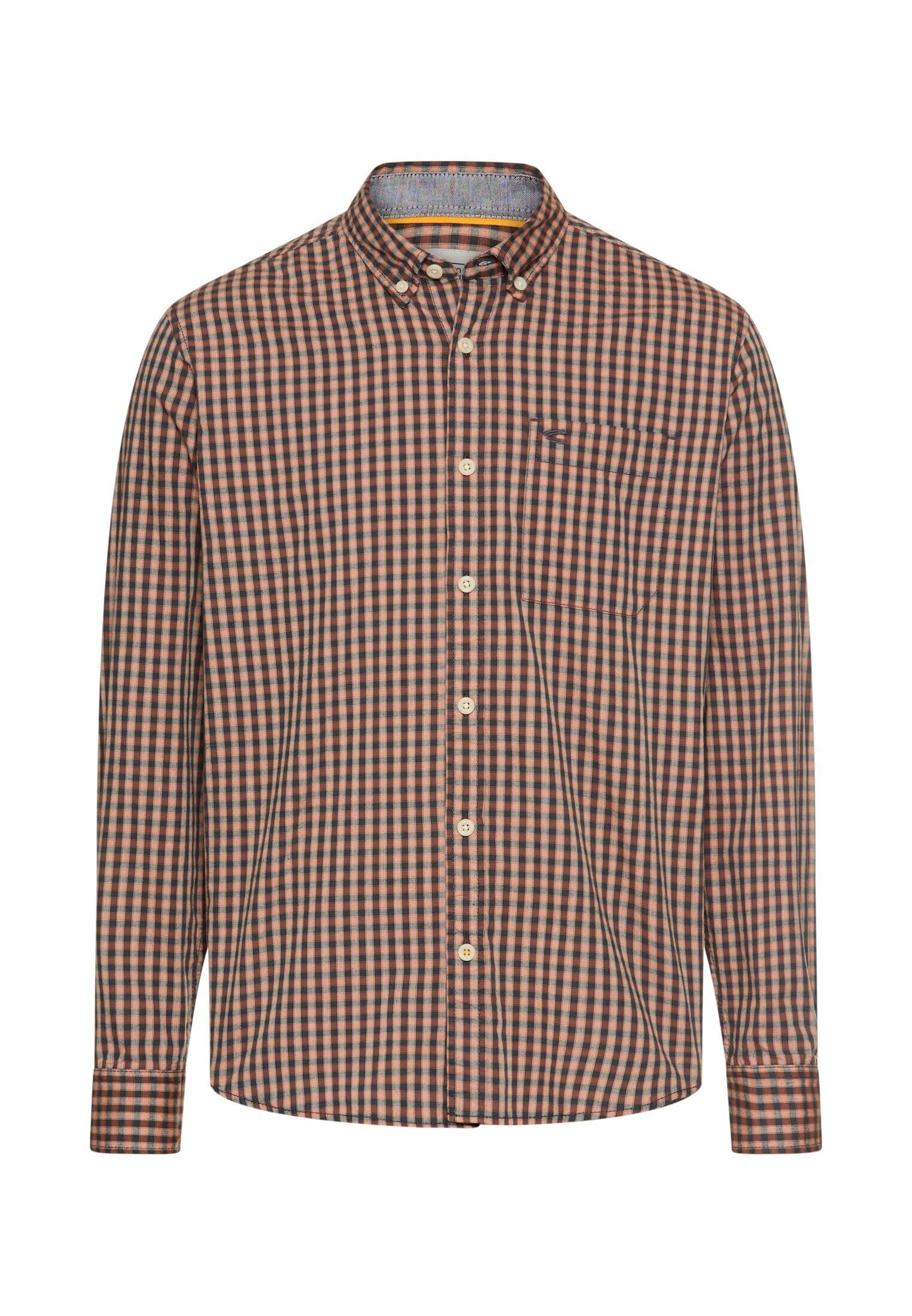 camel active Herren Langarm Hemd aus Reiner Baumwolle