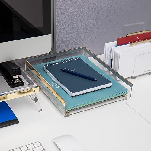 Miniatura 2 de Mind Reader Cosmopolitan Collection bandeja de papel oficina dorado