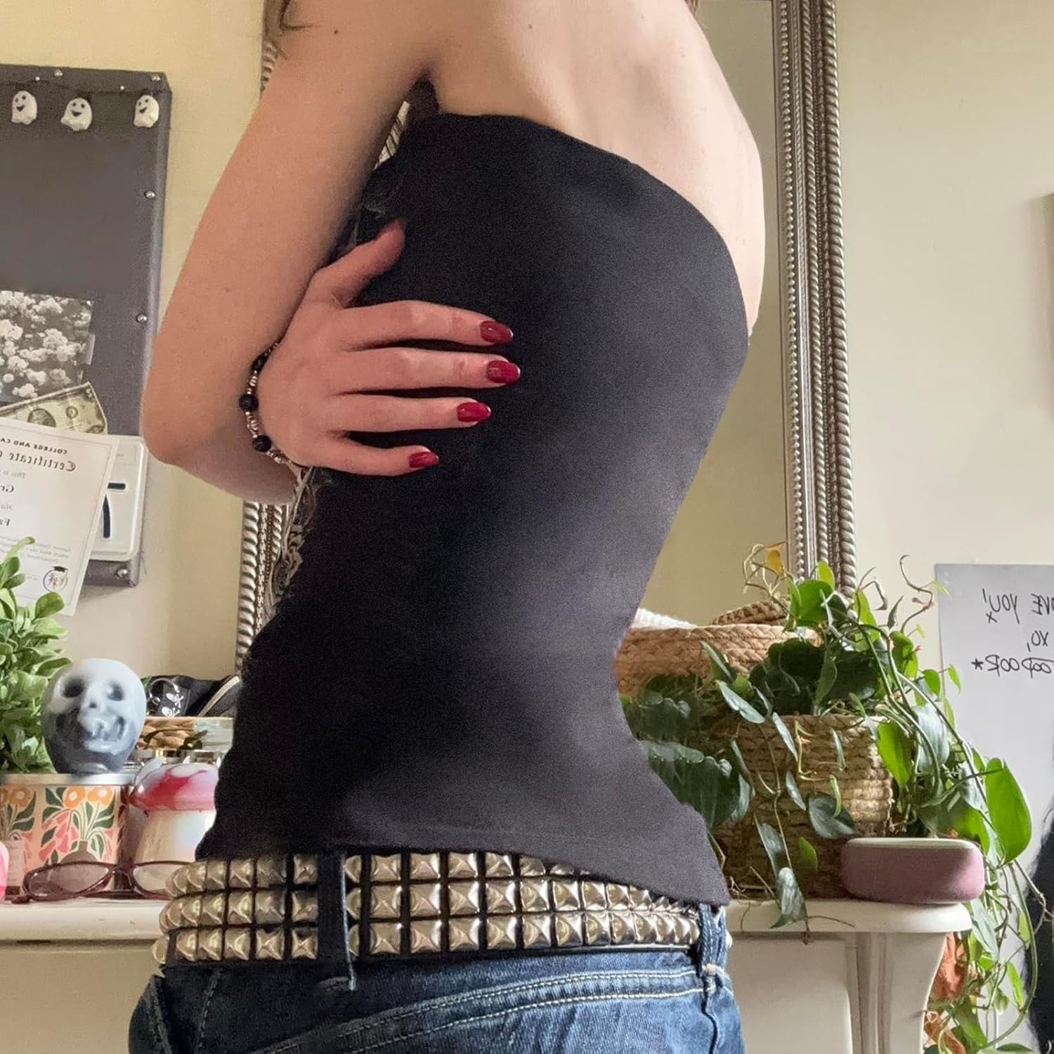 Women's Gothic Graphic Tube Top Strapless Sleeveless Bandeau Tops Summer Going Out Cropped Tube Tops - Image 6