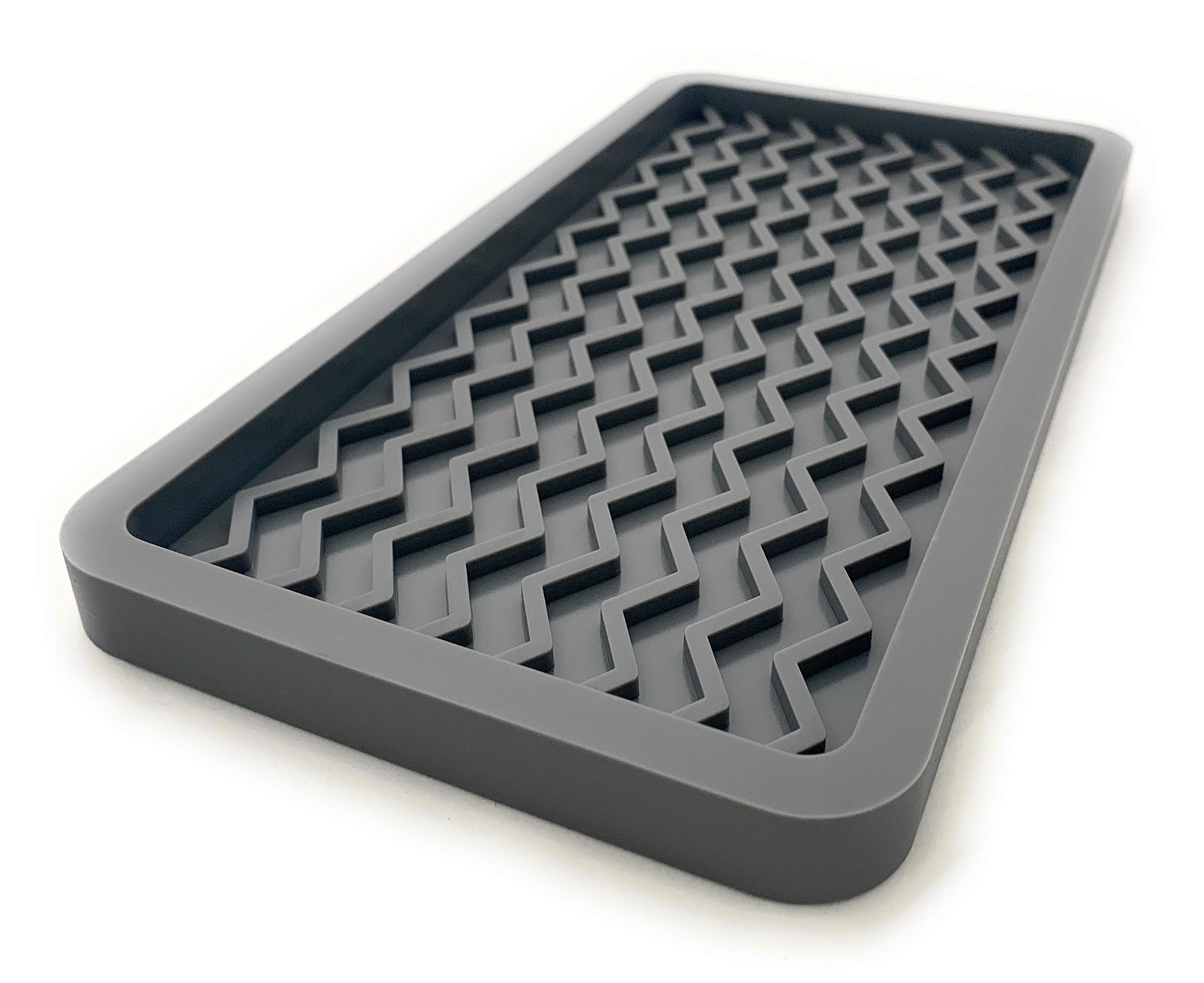 SMRTLVNG Silicone Kitchen Sink Organizer Tray, Cool Grey, 10 inches x 5.25 inches, 10.4 ounces