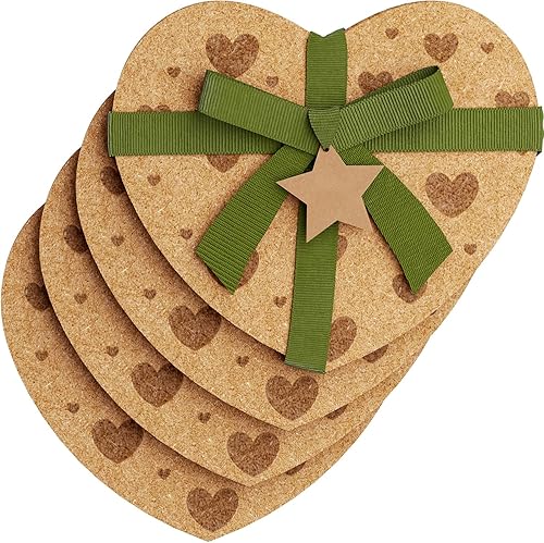 Miniatura 8 de Qcold Juego de 2 salvamanteles de corcho, juego de salvamanteles de corcho grueso de alta densidad para platos calientes, tablero de corcho