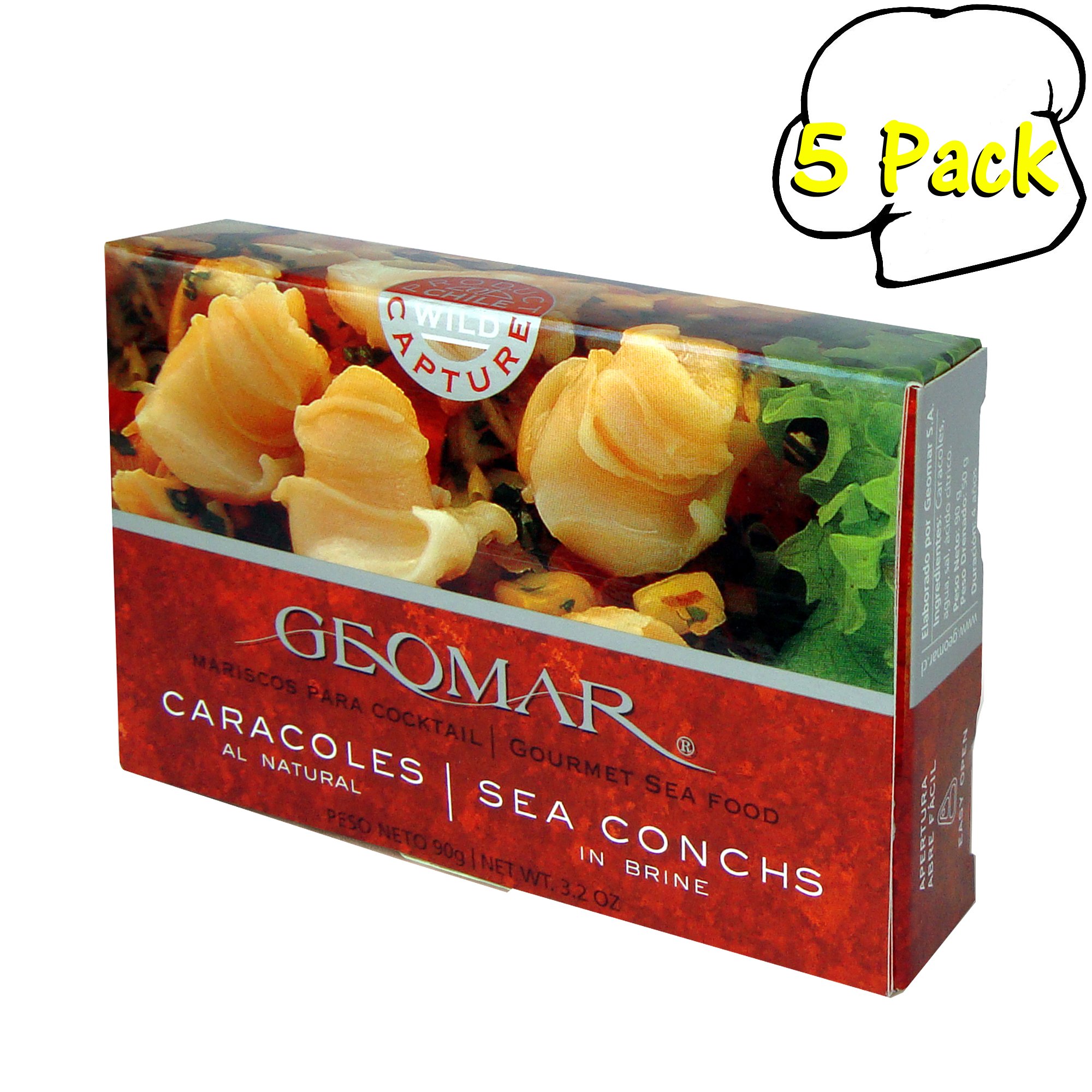 Geomar Gourmet Seafood, Caracol Sea Conch, 3.2-Ounce Boxes (Pack of 5)