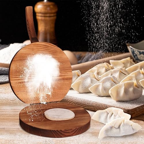 Miniatura 2 de linshesf Máquina de prensa de tortillas, prensa de tortilla de madera, herramienta de prensado manual de madera para masa, herramienta