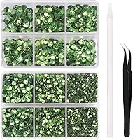 Vista 27 de Nibiru 6616 diamantes de imitación de cristal con parte trasera plana de varios tamaños para manualidades, gemas de vidrio redondas con pinzas y Rosa