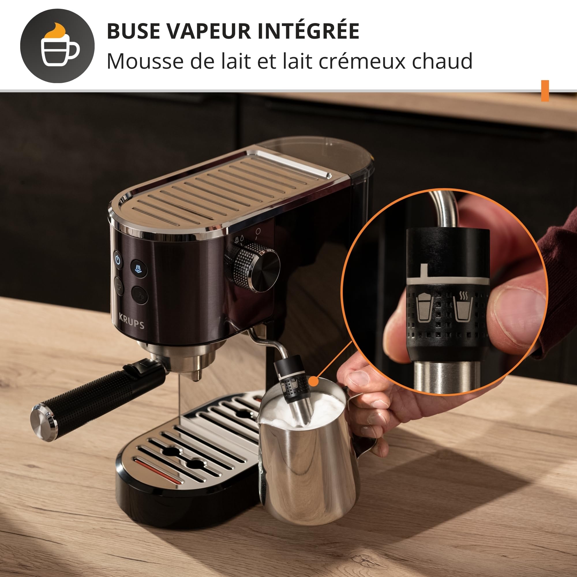 Krups Virtuoso+, Espresso Machine, Pump Coffee Machine, Espresso