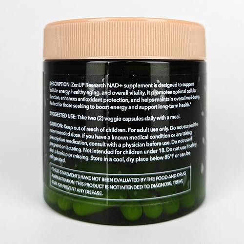 Miniatura 4 de ZenUP Suplemento NAD+  1100 mg ribósido liposomal de nicotinamida con resveratrol y quercetina  Anti-envejecimiento, energía celular, enfoque mental